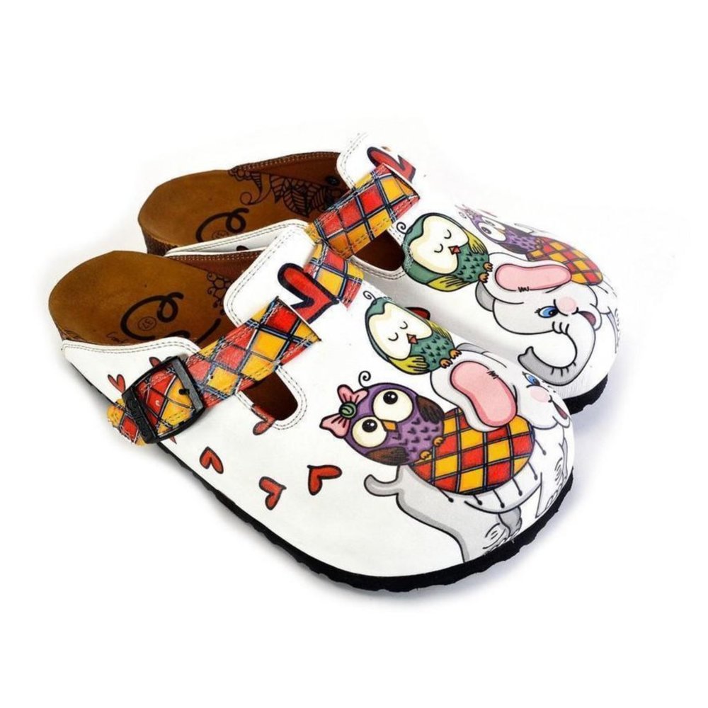 Owl and Elephant Patterned Clogs - Calceo Line of Goby Shoes
